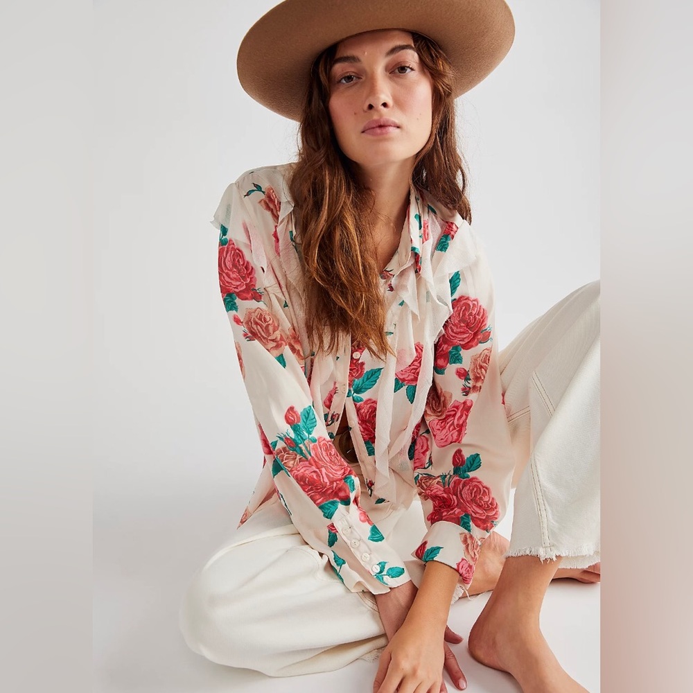 NWOT Free People Charlotte Blouse